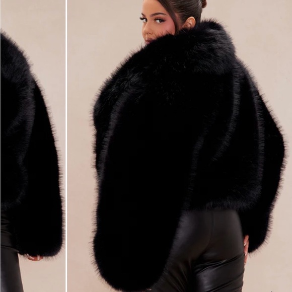 Fashion Nova Black Faux Fur Coat - Picture 8 of 8